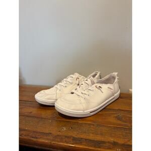 Skechers Bob's, white, canvas, size 8.